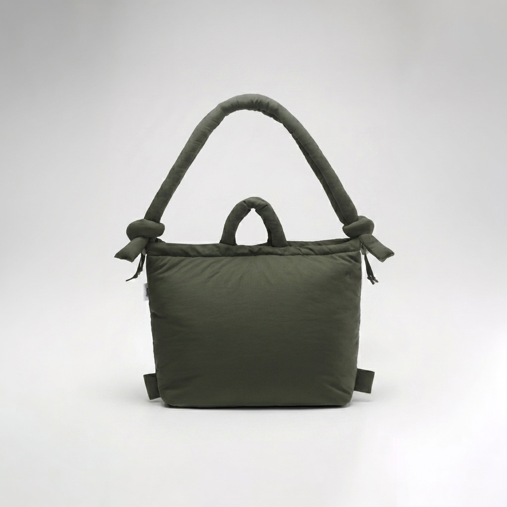 Bolso tote acolchado nube Equa - Forest green